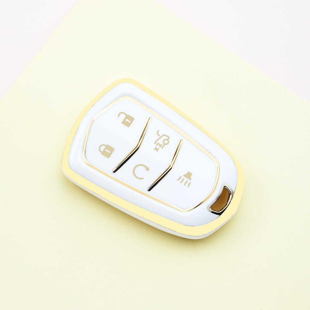 For Cadillac Escalade ESV SRX STS XTS ELR ATS CTS DTS XT5 CT6 2014 - 2018 Car Smart 4/5 Buttons Key Case Cover Bag Shell Fob