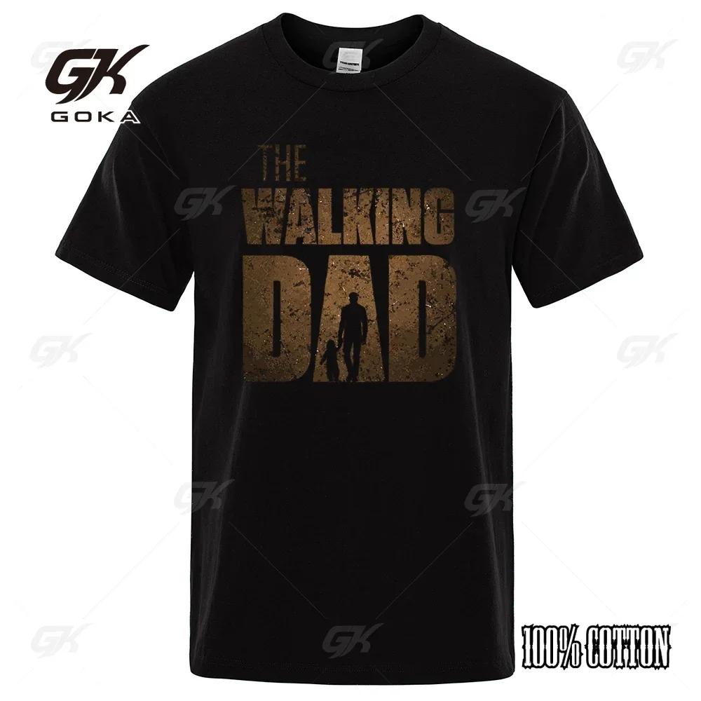 

Trendy Walking Daddy Funny Street Printed TShirt Mens Fashion Summer Loose Oversized Cotton Short Sleeve Casual Hip Hop 4XL