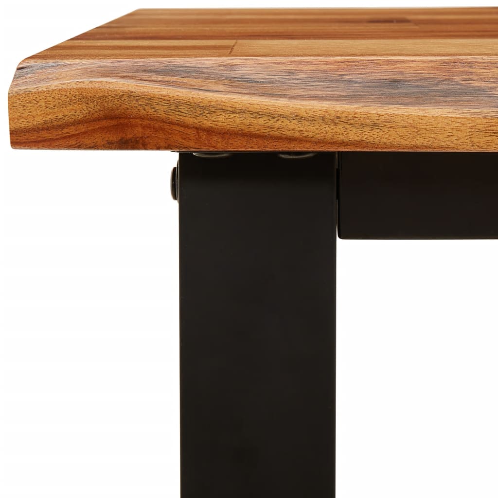 3 Piece Dining Set with Live Edge Solid Acacia Wood