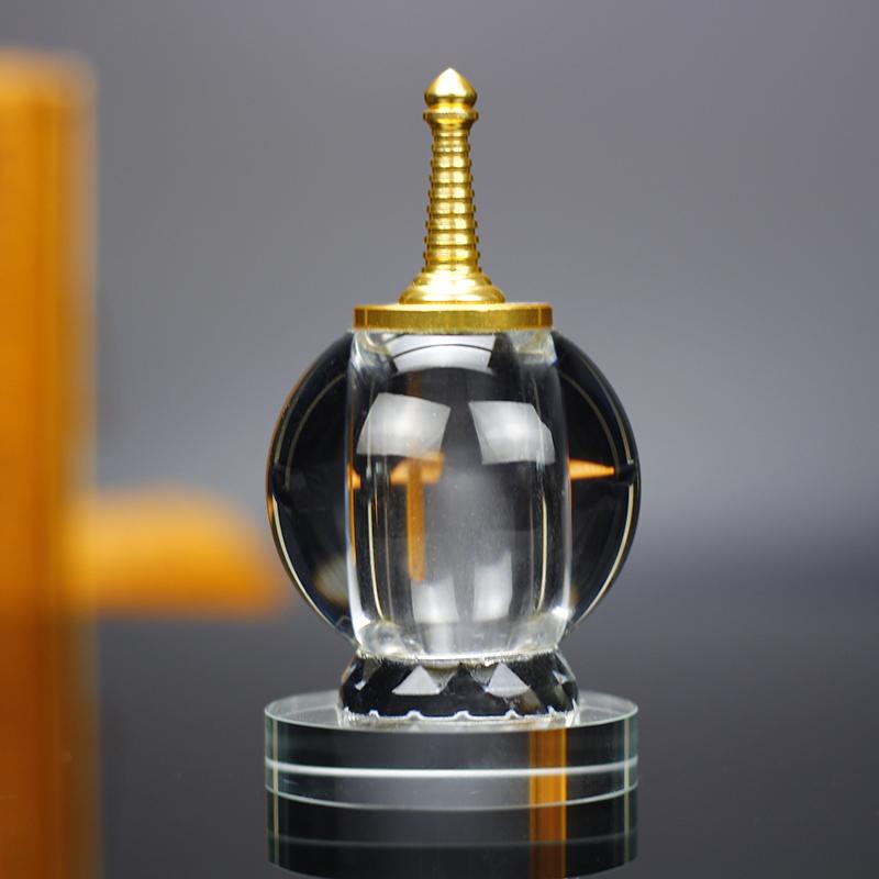 Sealed Crystal Glass Bottle for Nectar - Five-Element Pagoda Table Ornament