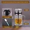 High Temperature Resistant Large Capacity Glass Tea Cup with Infuser, Double-Walled, Heat Insulated, and Portable Borosilicate Glass.