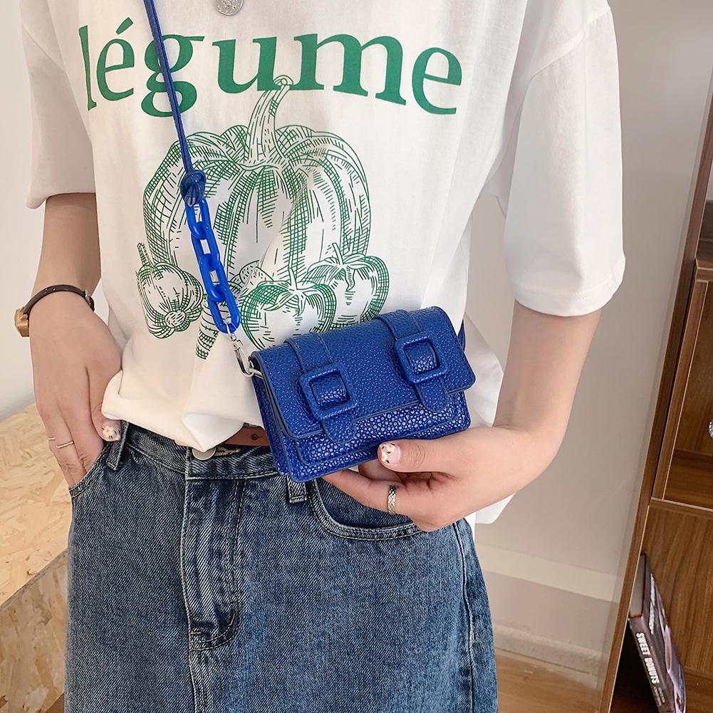 Mini Small Messenger Bag Women Girl Chain Purse PU Leather Brand Designer Handbags Ladies Retro Belt Buckle Crossbody Bags