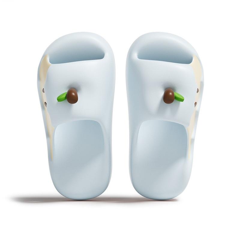 

Модные Ins новые тапочки-яблоки женские летние забавные туфли 45 женские без запаха EVA тапочки женские фруктовые шлепанцы домашние пляжные тапочки 36-37 светло-синий