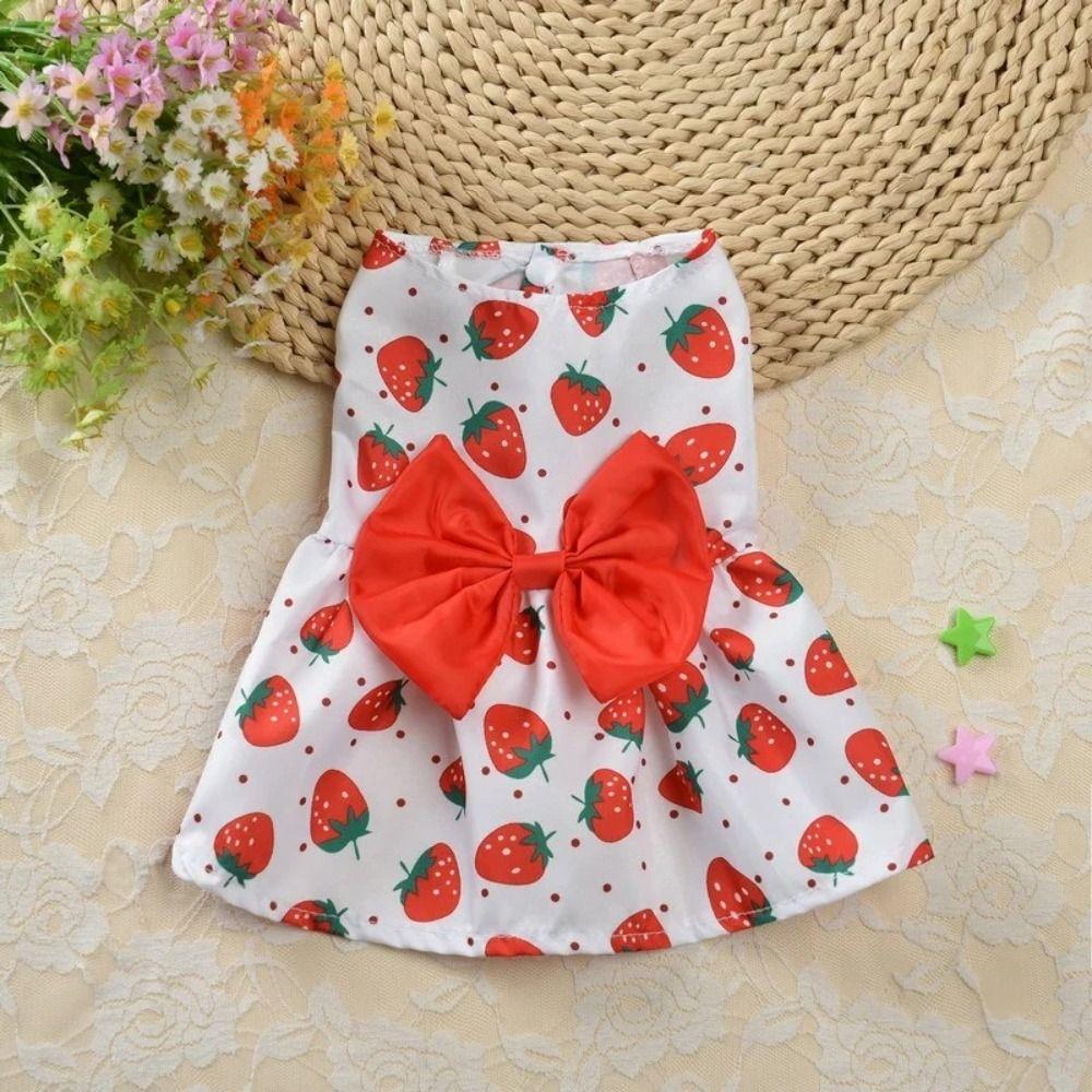Cute Cat Dog Dress Floral Printed Pet Skirt Cat Costume Puppy Princess Skirt Poodle