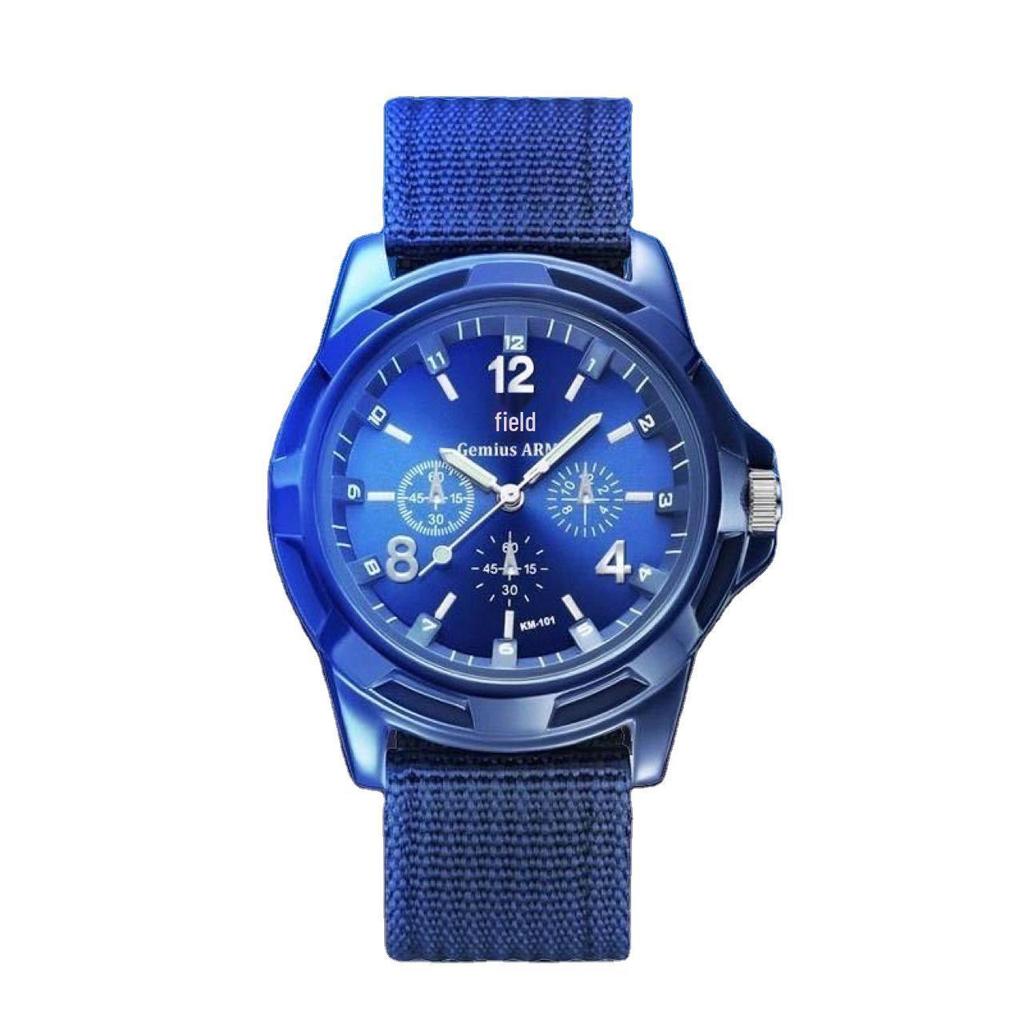 Unisex Nylon Canvas Military Watch with Luminous Hands, Quartz Movement – Ideal for Students and Outdoor Activities.