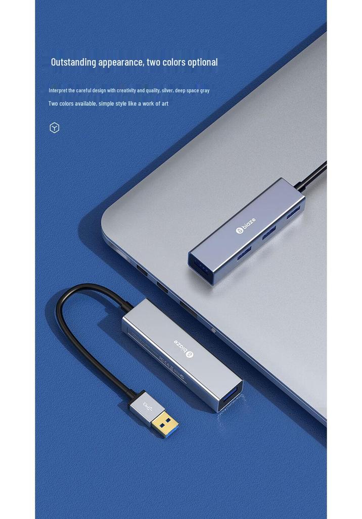 BIAZI USB 3.0 High-Speed 4-Port Splitter Hub, 0.2-1m Cable
