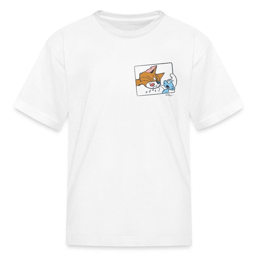 Mischievous Azrael and The Smurfs - Playful Chase Kid s T-Shirt 2XL
