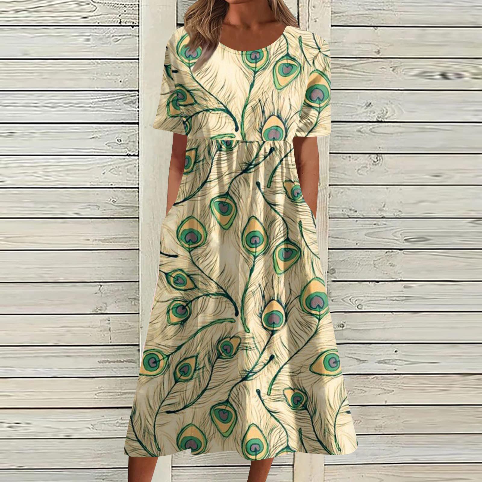 Жен. Повседневные платья Платья с принтами Летние платья С принтами Плиссированные — фото 8