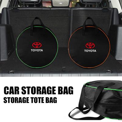 1Pcs Car Trunk Organizer Bag Charging Cable Storage Box For GR Sport Gazoo Racing Yaris 86 Corolla Hilux Supra C-HR TRD