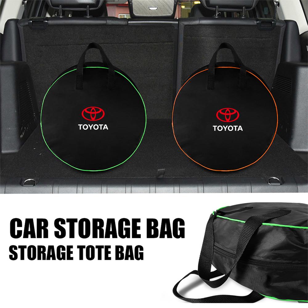 1Pcs Car Trunk Organizer Bag Charging Cable Storage Box For Toyota GR Sport Gazoo Racing Yaris 86 Corolla Hilux Supra C-HR TRD