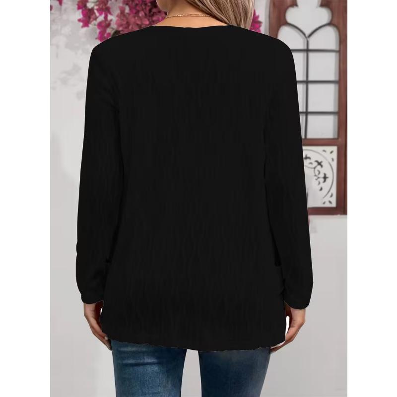 Spring and autumn comfortable casual elegant solid color fashion texture fabric pocket large size women's unbuttoned cardigan