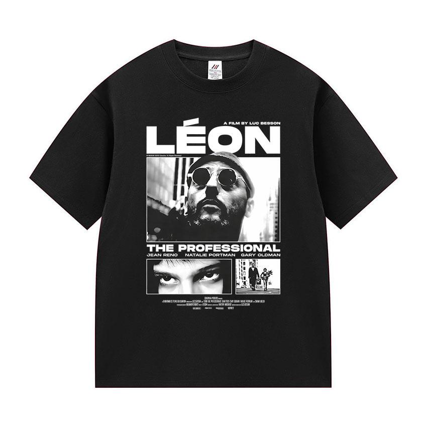 90er Leon Der Profi Grafik T-Shirts Unisex Cosplay Mode Trend Kurzarm T-Shirt Oberteil Vintage Oversized Baumwoll T-Shirt