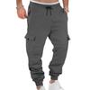 Men's Casual Cargo Jogger Sweatpants with Large Side Pockets and Elastic Waist