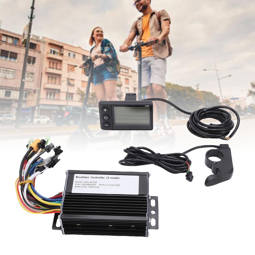 Kit de Contrôleur de Vélo Électrique 350W à 500W Détection Automatique Contrôleur Sans Balais avec Affichage S866 Accélérateur au Pouce 20A pour Modification