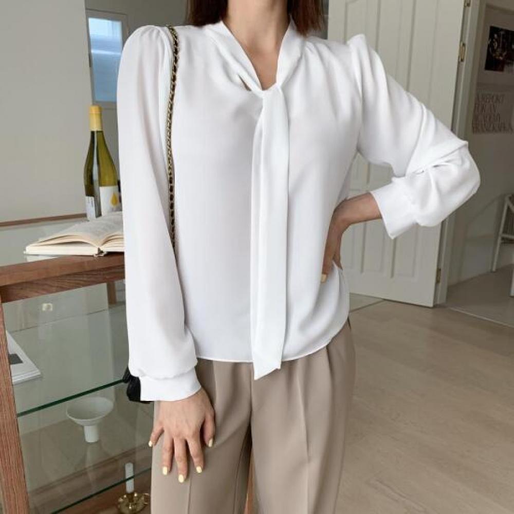 New Arrivals Open Run Women Spring Sheer Chiffon Blouse