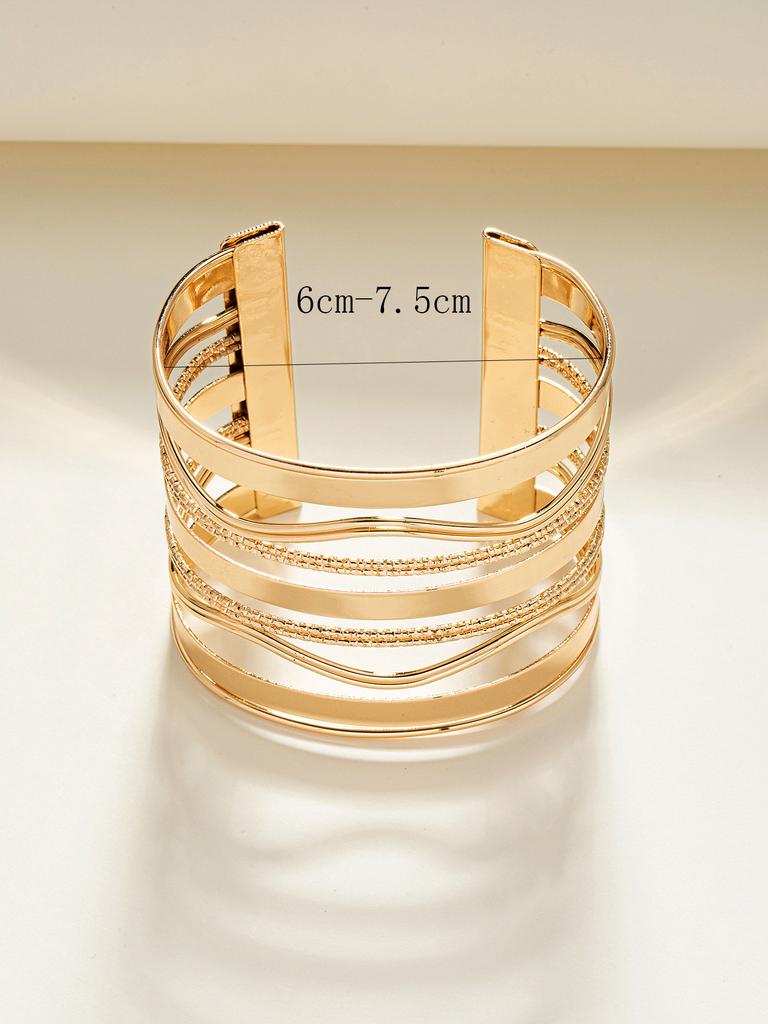 Fashion Trend Exaggerated Wide Face Bracelet Female Internet Celebrity Ins Cold Personality Design Sense Open Bracelet Jewelry