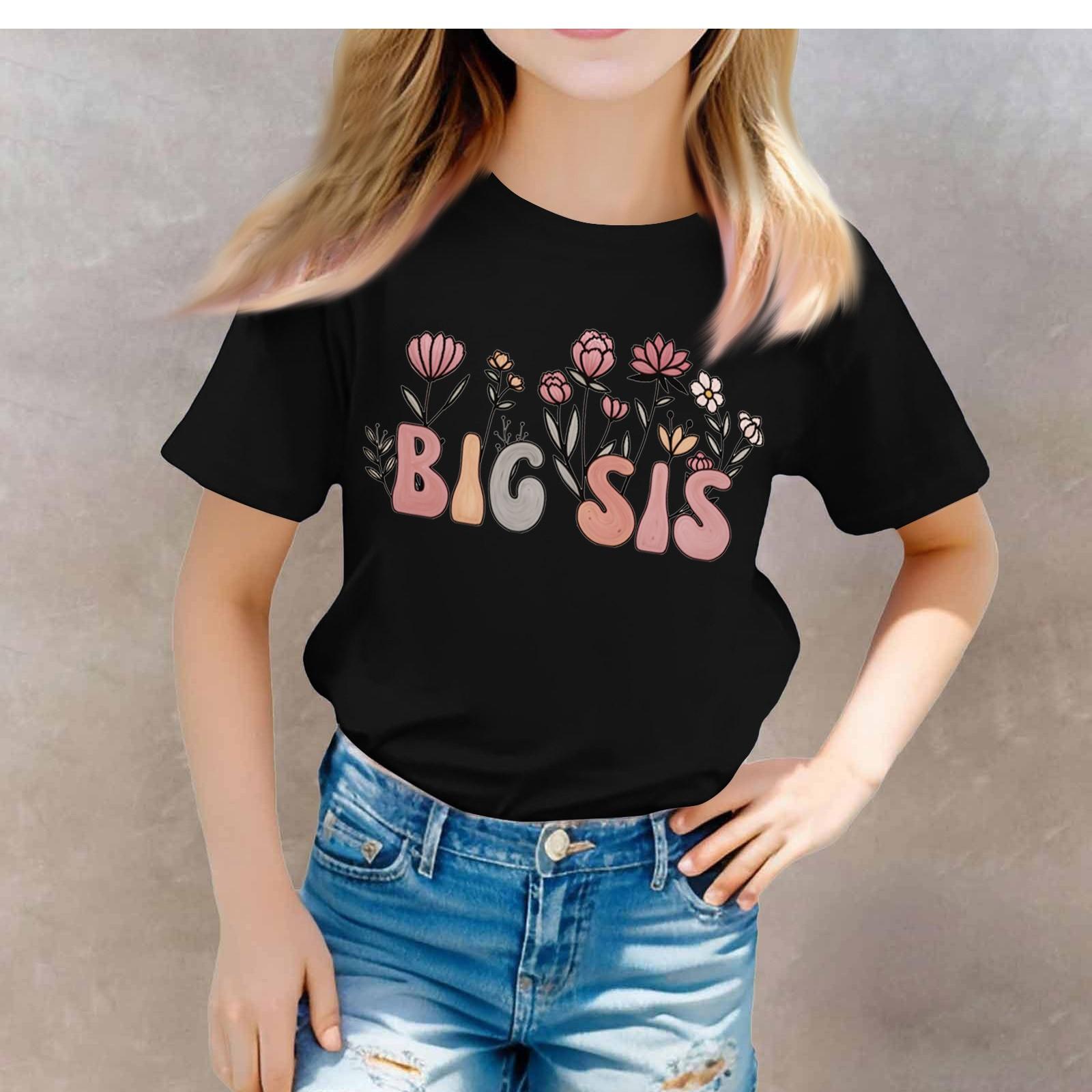 

Футболки для малышей, девочек и мальчиков, детские футболки с короткими рукавами и принтом для мальчиков и девочек 100 чёрный