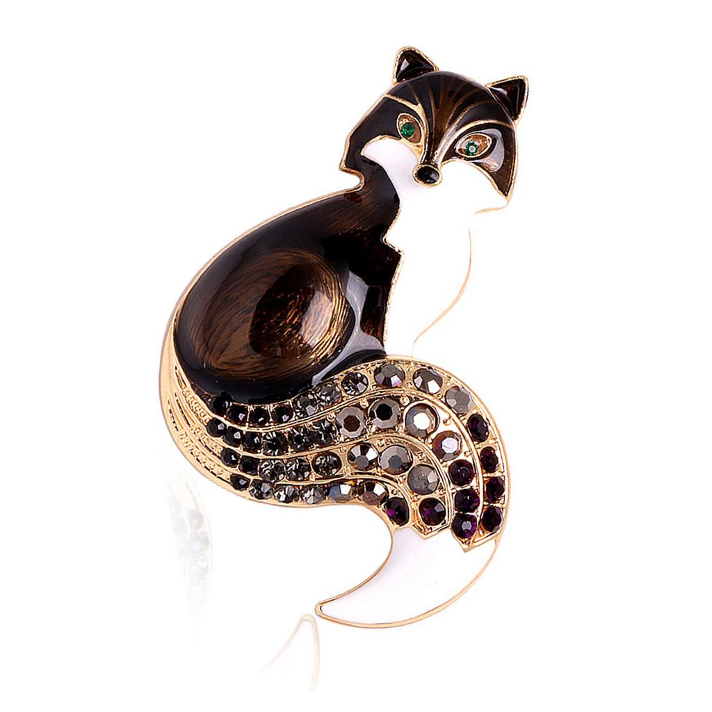 Σμάλτο Αλεπούδες Μπροσούρα Στρας Γούρι Καρφίτσα Ζώο Μενταγιόν Κοσμήματα Διακόσμηση Σακιδίου Μόδα Αξεσουάρ για Μπουφάν