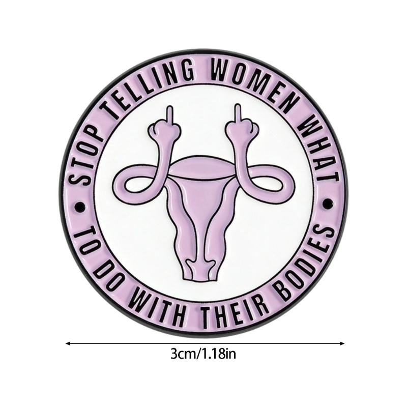 Contemporary Female Reproductive Art Brooch Shining Alloy Pin Trendy Uterus Badge Accessory For Special Occasions
