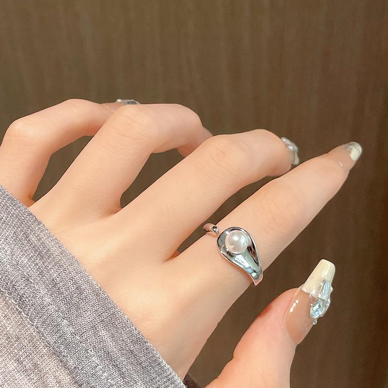 Retro Ring Women'S Niche Design Sense Silver Open Index Finger Fashion Personality Temperament Advanced Sense Cold Wind Ring