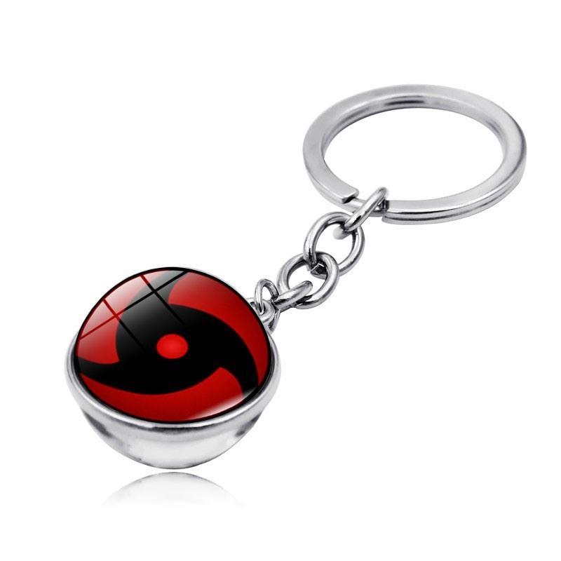 Keychain Naruto Sharingan With Glass Ball Cartoon Style For Memorabilia Anime