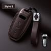 Leather Car Remote Key Cover Case Holder Shell Fob for 2026 New A5L A6L E-tron Q6L Etron A4L A3 A5L Sportback Q3 Q4 Q5 Q7