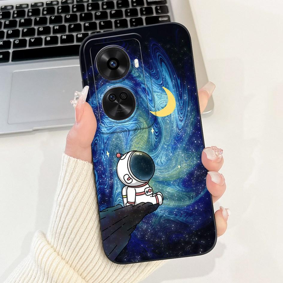 Für Huawei nova 12 SE 2024 Hülle BNE-LX1 Stoßfeste Abdeckung Niedlicher Astronauten-Cartoon Mattes Funda auf Huawei Nova12 SE Quadratischer Schutz