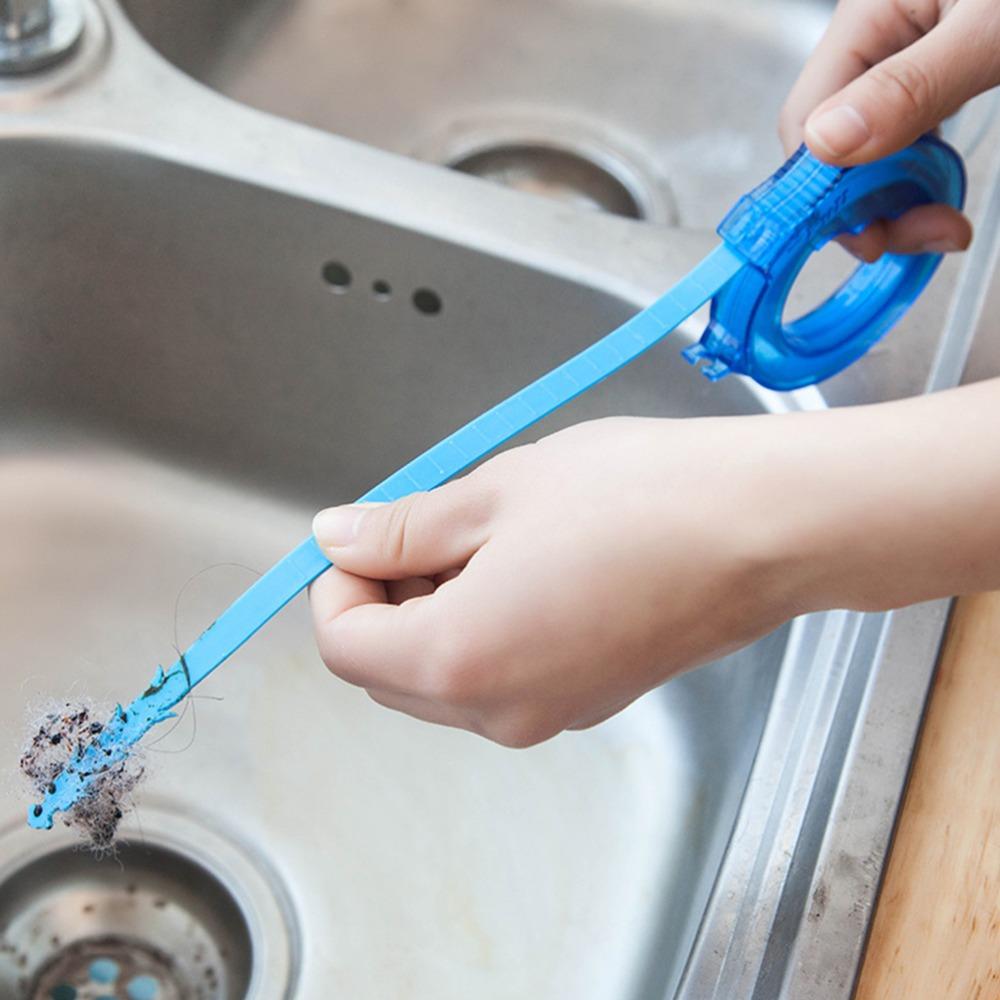 Blue Drain Hair Remover ABS Drain Opener Device Convenient Pipe Cleaner Tool for Sink Drains