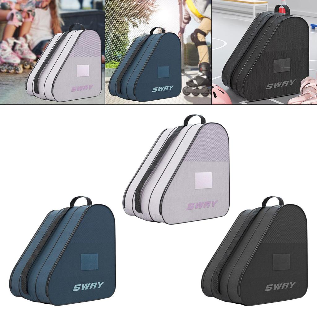 Ice Skates Storage Bag Inline Skate Bag Three Pockets Side Mesh Pockets