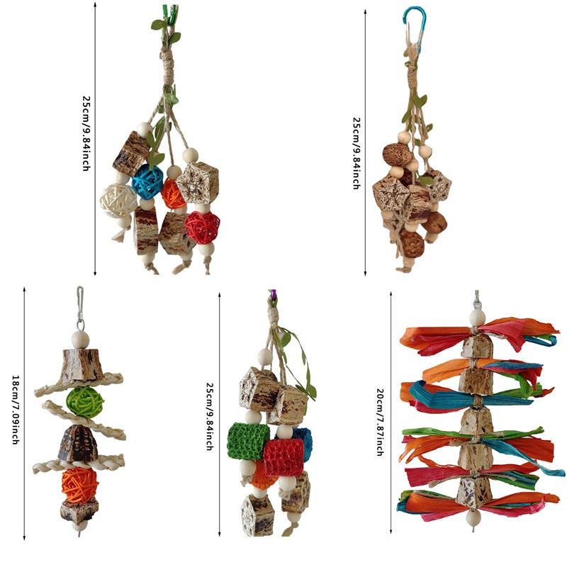 Buntes hängendes Papagei-Vogel-Backenzahnspielzeug Artikel Papagei-Beißspielzeug Haustier-Vogelspielzeug für Papageientraining Vogelschaukel Beißspielzeug