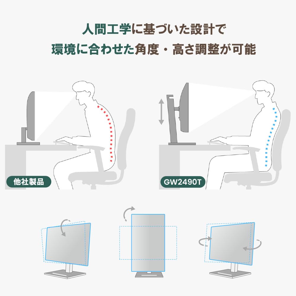 BenQ Japan BenQ Eye Care Monitor GW2490T with automatic brightness adjustment function light reduction speaker x game (23.8 inch/Full