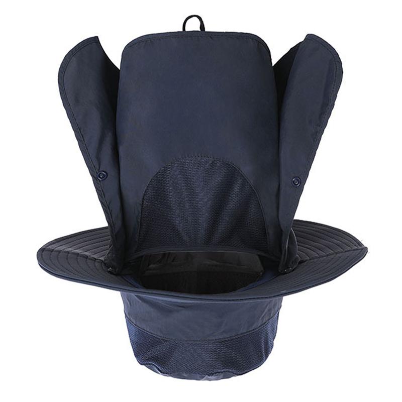 Sun Hat UV Protection Cap Wide Brim Nylon Breathable Quick Dry UPF 50+ Fishing Hat with Removable Face Neck Flap Cover