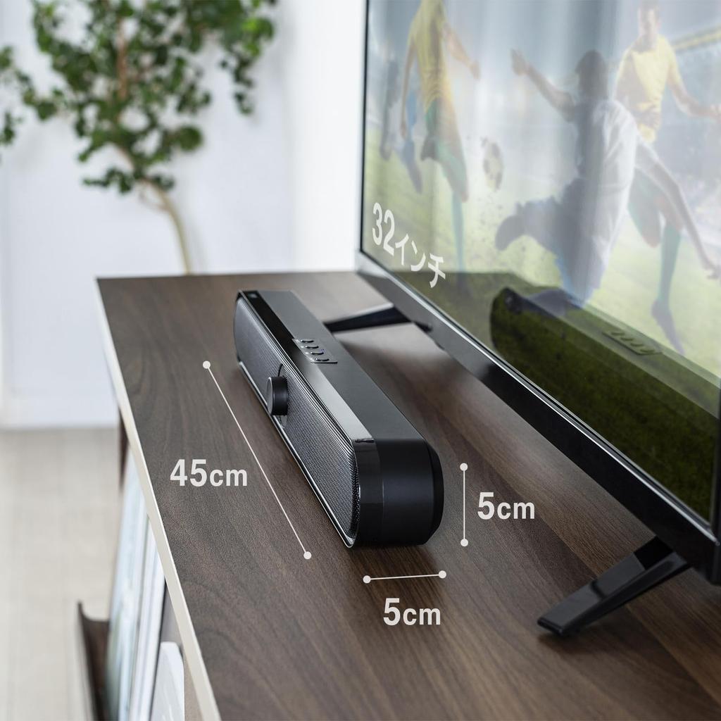 Sanwa Supply Slim Soundbar Speaker Bluetooth-enabled MM-SPSBA4