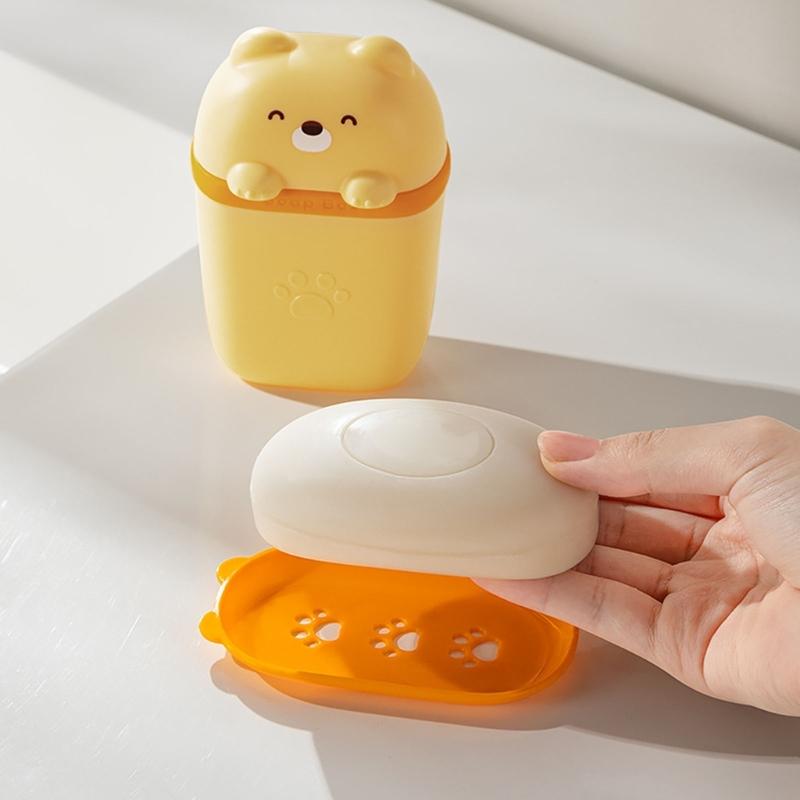 Drips Drying Soap Case With Secure Lid Portable Soap Box For Business Trip Family Travel Camping Bathroom Essential