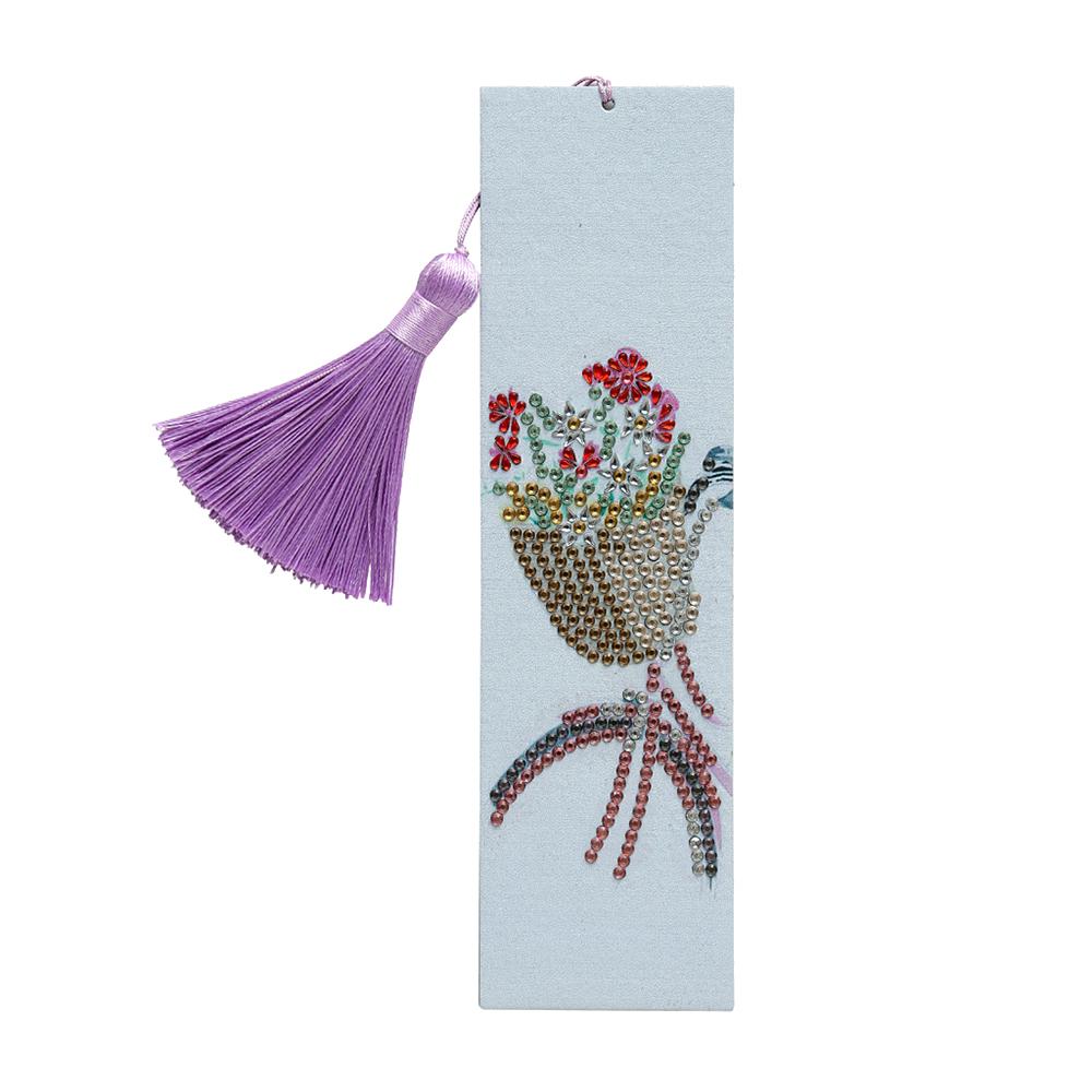 Diamond Painting Bookmarks Bicycle Diamond Bookmarks for Adults 5D DIY Bookmarks with Tassel Arts Crafts Set Gift