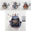 Ethnic Style Embroidered Elephant Canvas Backpack With Hidden Zipper Pocket For Daily Commuting And Travel