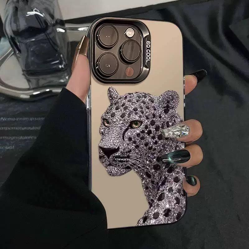 Leopard Phone Case for iPhone 17 Air 16 15 14 11 Pro Max Plus 13 12 Mini Xs 8 7 Matte Laser Bumper Shockproof Coque Cover