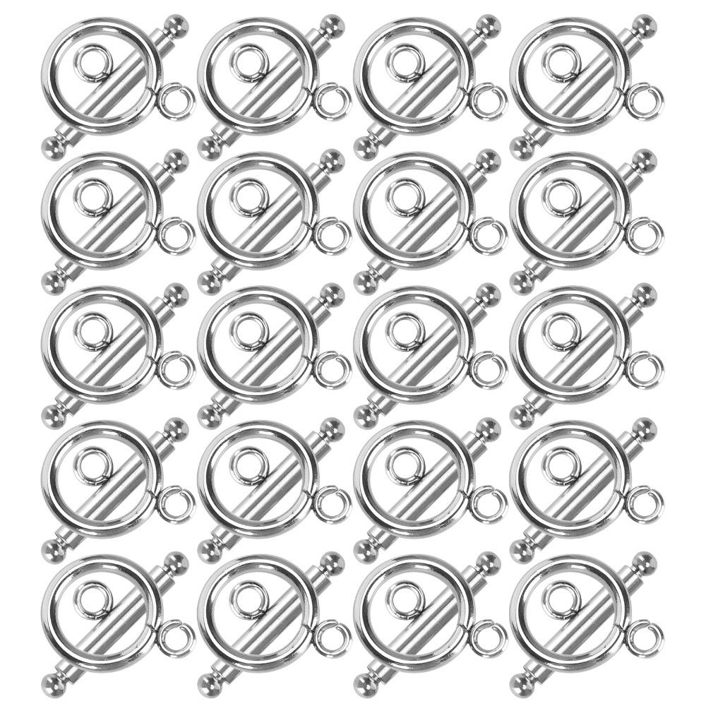 20 Set Stainless Steel Bracelet Toggle Clasps Silver OT Clasp Jewelry Making Supplies