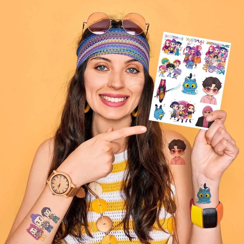 Bestseller: Temporäre Tattoos im Dämonen-Stil – coole Party-Accessoires, süße und exquisite Fake-Tattoo-Aufkleber