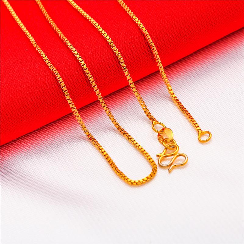 Vietnamese sand gold-plated necklace, women's necklace, water wave necklace, snake bone necklace, box necklace, O-shaped necklace.