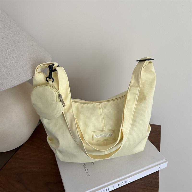 Solid Color Letter Decor Large Capacity Women Crossbody Bag With Coin Purse For Students And Commuters