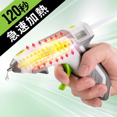 WORKPRO Cordless Glue Gun, 3.6V Type-C Rechargeable, 120-Second Rapid Heat-Up Time, Includes 20 Sticks, Power Outage Protection, Lightweight, Quick-Dr