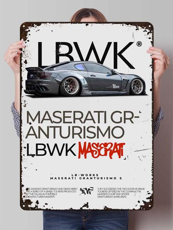 Maserati Classic Car Metal Poster Bedroom Decoration Living Room Decor Men Custom Metal Tin Signs for Garage Wall Art Decoration