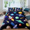 Satellite and Spaceship Duvet Cover Set for Kids, Galaxy Bedding Set Full, King, Queen, Astronomy Dorm Bedding, Toddler Bedding Aesthetic