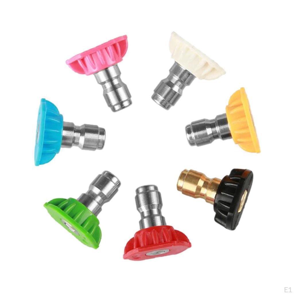 7pcs Pressure Washer Spray Nozzle Tips Kit Variety Degree 1/4" Fitting