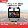 Rádio de Carro Android Carplay Snapdragon para Peugeot 206 206CC 206SW 2000 - 2008 Navegação GPS Player Multimídia Áudio Estéreo Tela Inteligente