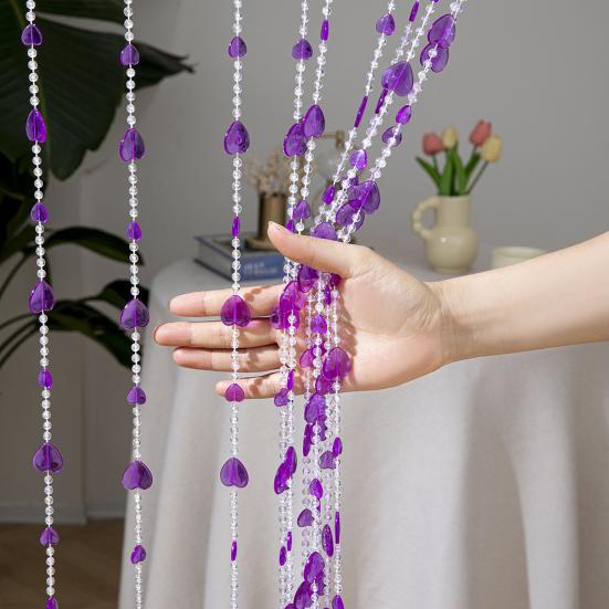Yousheng Love Heart Beaded Curtain Decorative Bead String Curtain Tassel Room Divider Screen for Doorway Living Room Wedding Decor