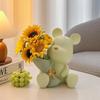 Cute Mini Little Bear Vase Creative Little Bear Stick Flower Living Room Desktop Decoration Valentine's Day Gift for Lover