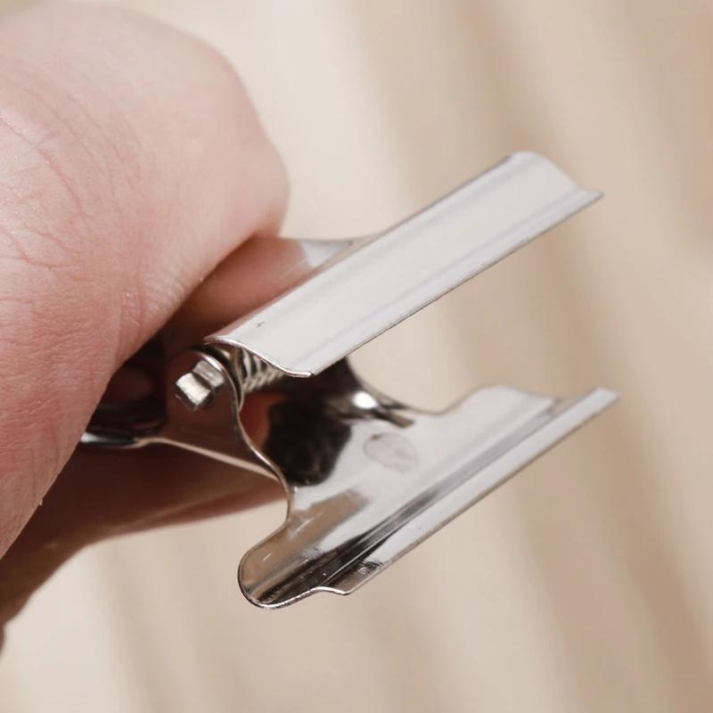 10Pcs/Set Metal Grip Clip Food Sealer Bag Clamp Paper Document Ticket Binder Clips for Kitchen Home Office Use