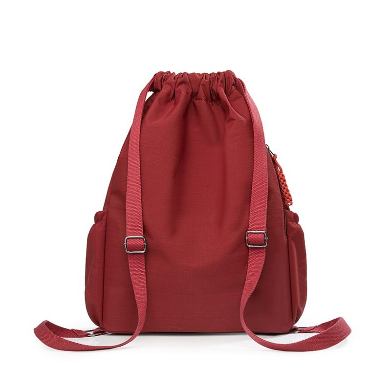 Lightweight Drawstring Pocket Solid Color Sports Backpack Women's Large Capacity Fitness Drawstring Backpack